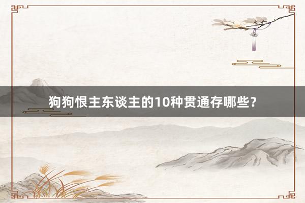 狗狗恨主东谈主的10种贯通存哪些?